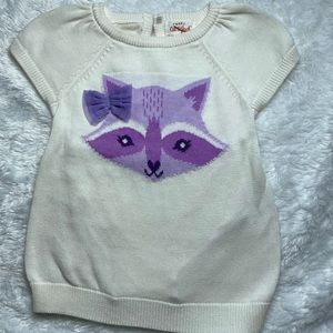 Cat &Jack Infant Sweater Set with Fox~Cream and Purple Size 0-3 months